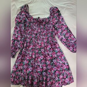 Floral Pink and Purple Kids Dress